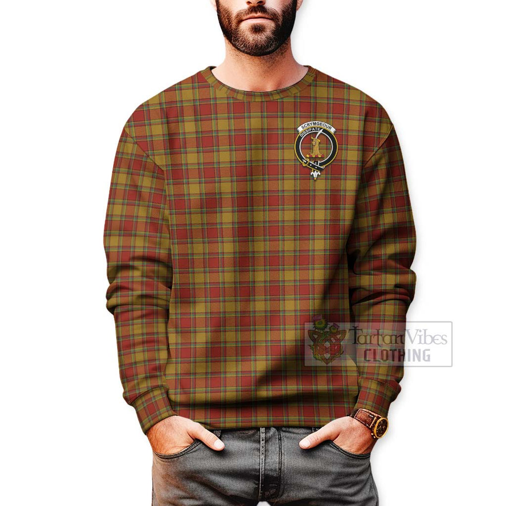 Tartan Vibes Clothing Scrymgeour Tartan Sweatshirt with Family Crest Celtic Skull Style