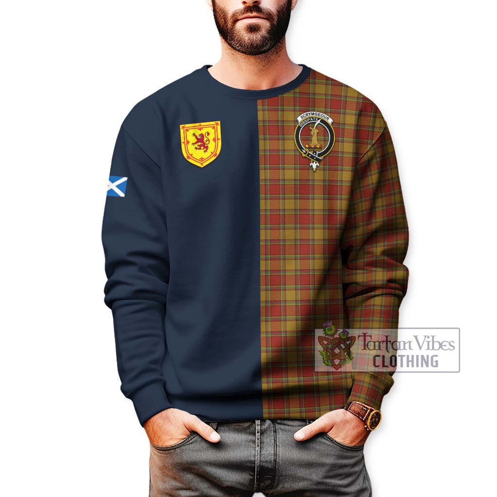 Tartan Vibes Clothing Scrymgeour Tartan Sweatshirt with Scottish Lion Royal Arm Half Style