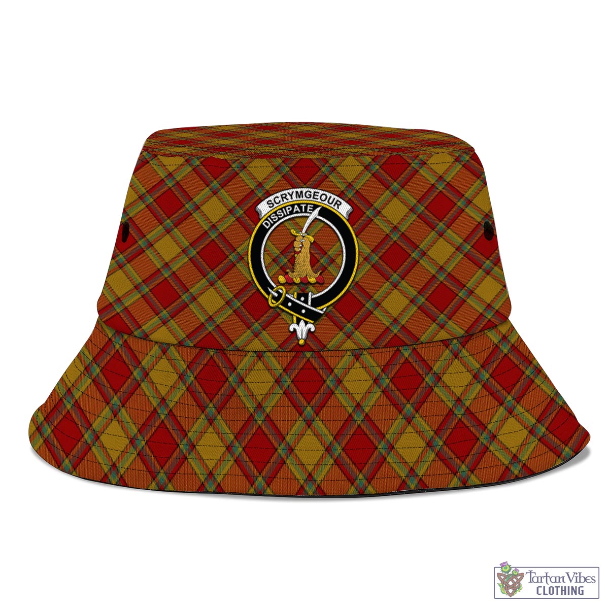 Tartan Vibes Clothing Scrymgeour Tartan Bucket Hat with Family Crest