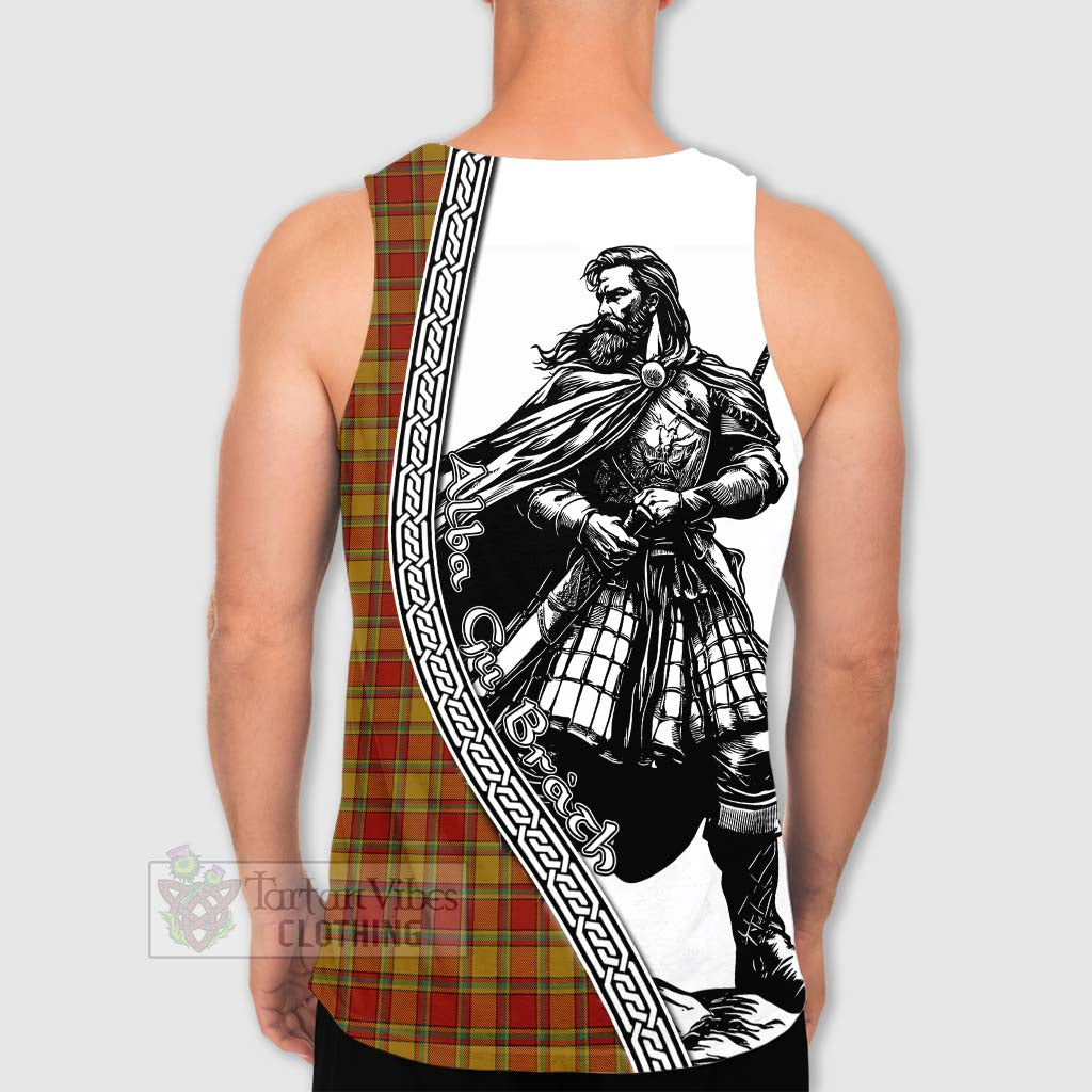 Scrymgeour Tartan Clan Crest Men's Tank Top with Highlander Warrior Celtic Style - Tartan Vibes Clothing