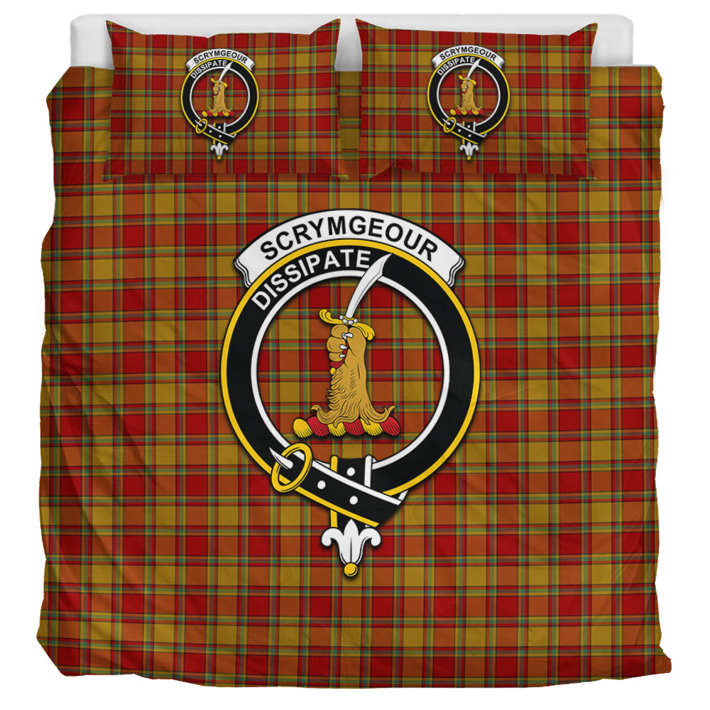 Scrymgeour Tartan Bedding Set with Family Crest UK Bedding Set UK Super King 104*94 inch - Tartan Vibes Clothing