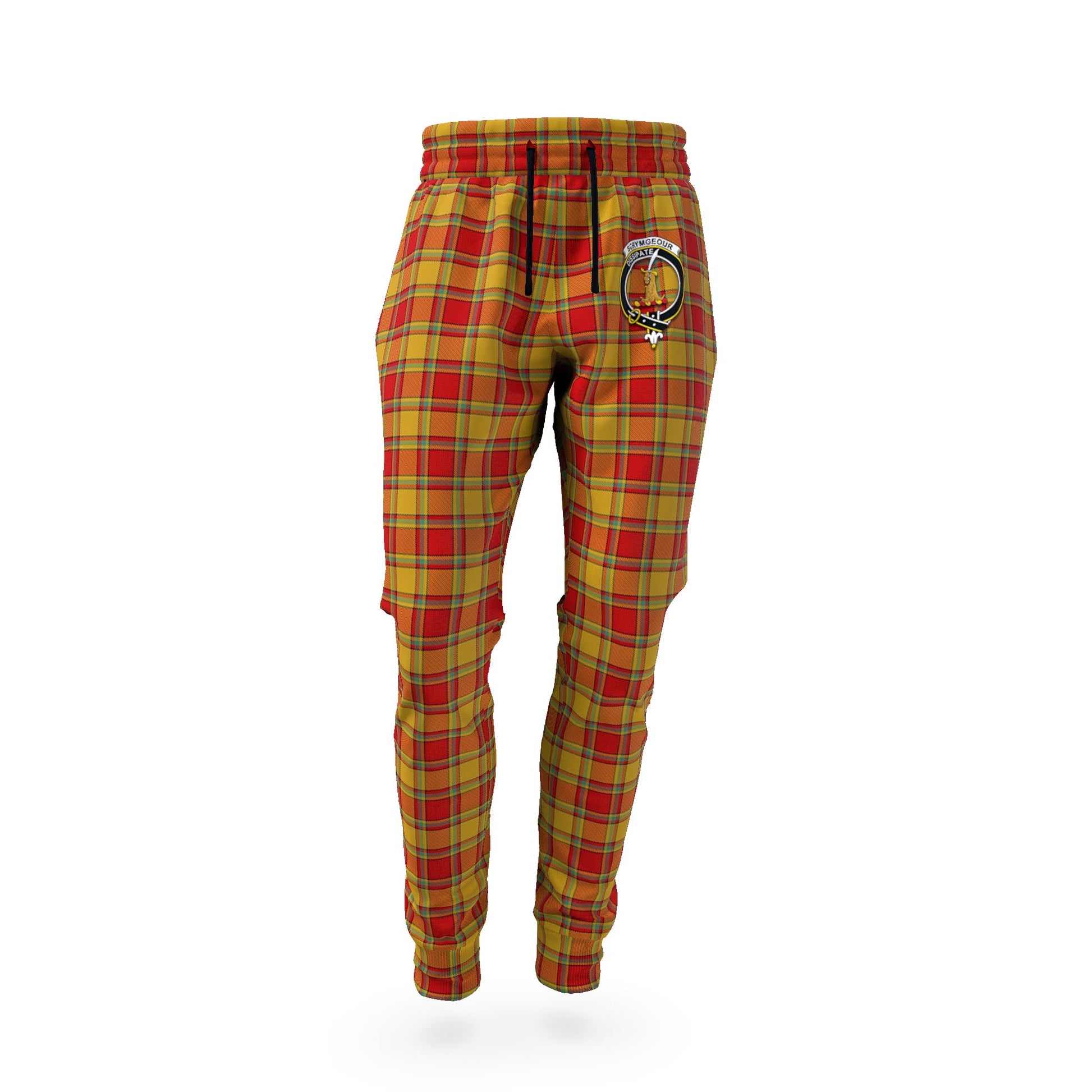 Scrymgeour Tartan Joggers Pants with Family Crest - Tartan Vibes Clothing