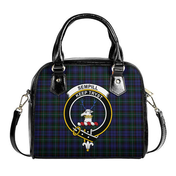 Sempill (Semple) Tartan Shoulder Handbags with Family Crest