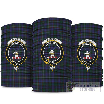 Sempill (Semple) Tartan Neck Gaiters, Tartan Bandanas, Tartan Head Band with Family Crest