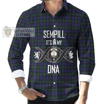 Sempill (Semple) Tartan Long Sleeve Button Shirt with Family Crest DNA In Me Style