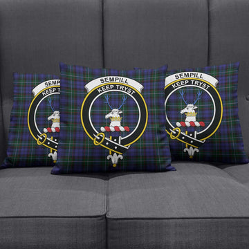 Sempill (Semple) Tartan Pillow Cover with Family Crest