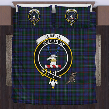 Sempill (Semple) Tartan Bedding Set with Family Crest