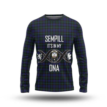 Sempill (Semple) Tartan Long Sleeve T-Shirt with Family Crest DNA In Me Style