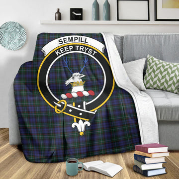 Sempill (Semple) Tartan Blanket with Family Crest