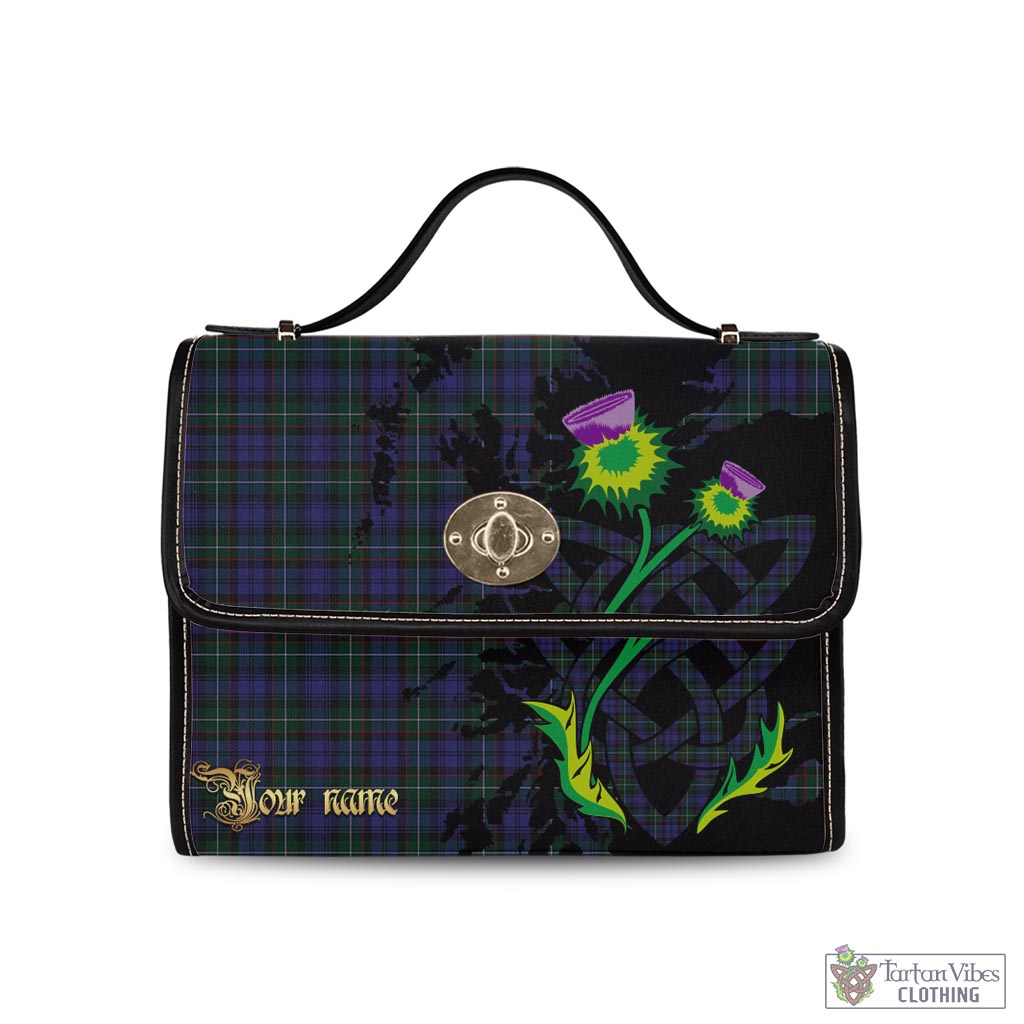 Tartan Vibes Clothing Sempill Tartan Waterproof Canvas Bag with Scotland Map and Thistle Celtic Accents