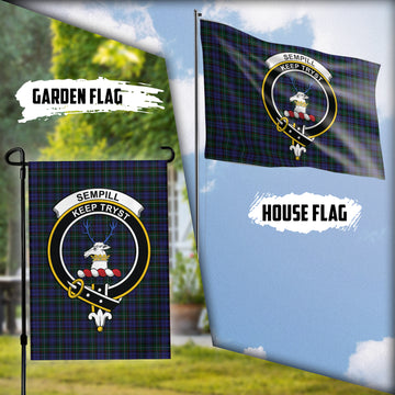 Sempill (Semple) Tartan Flag with Family Crest