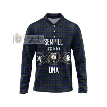 Sempill (Semple) Tartan Long Sleeve Polo Shirt with Family Crest DNA In Me Style