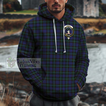 Sempill (Semple) Tartan Cotton Hoodie with Family Crest