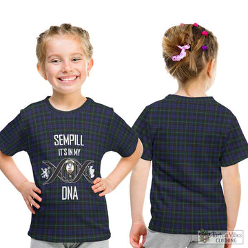 Sempill (Semple) Tartan Kid T-Shirt with Family Crest DNA In Me Style - Tartan Vibes Clothing