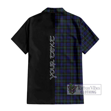 Sempill (Semple) Tartan Short Sleeve Button Shirt with Family Crest and Half Of Me Style