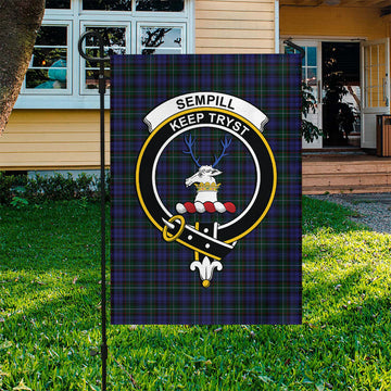 Sempill (Semple) Tartan Flag with Family Crest