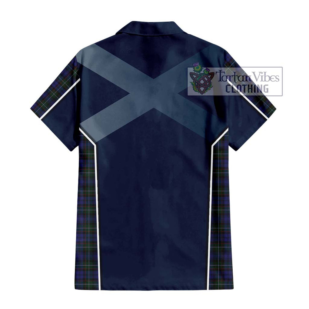 Sempill (Semple) Tartan Short Sleeve Button Shirt with Family Crest and Lion Rampant Vibes Sport Style - Tartan Vibes Clothing