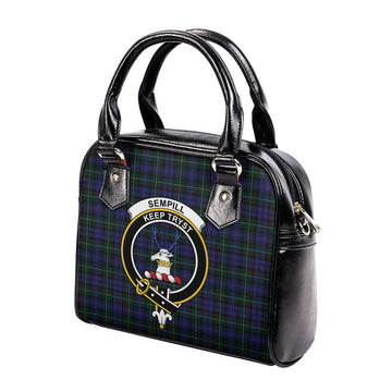 Sempill (Semple) Tartan Shoulder Handbags with Family Crest