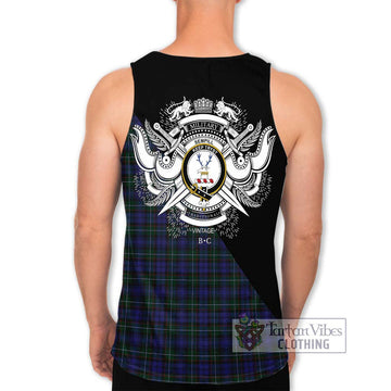 Sempill (Semple) Tartan Men's Tank Top with Family Crest and Military Logo Style