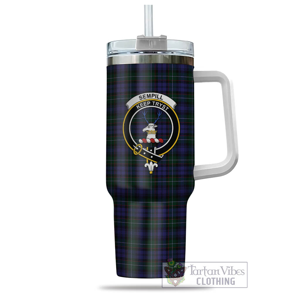 Tartan Vibes Clothing Sempill Tartan and Family Crest Tumbler with Handle