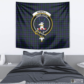 Sempill (Semple) Tartan Tapestry Wall Hanging and Home Decor for Room with Family Crest