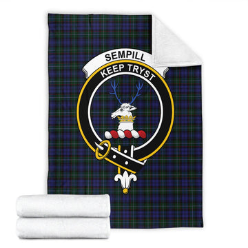 Sempill (Semple) Tartan Blanket with Family Crest