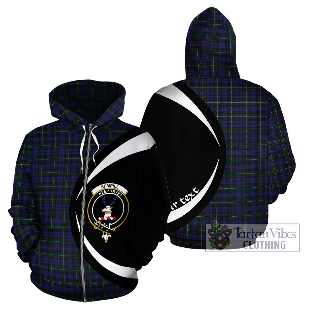 Sempill (Semple) Tartan Hoodie with Family Crest Circle Style - Tartan Vibes Clothing