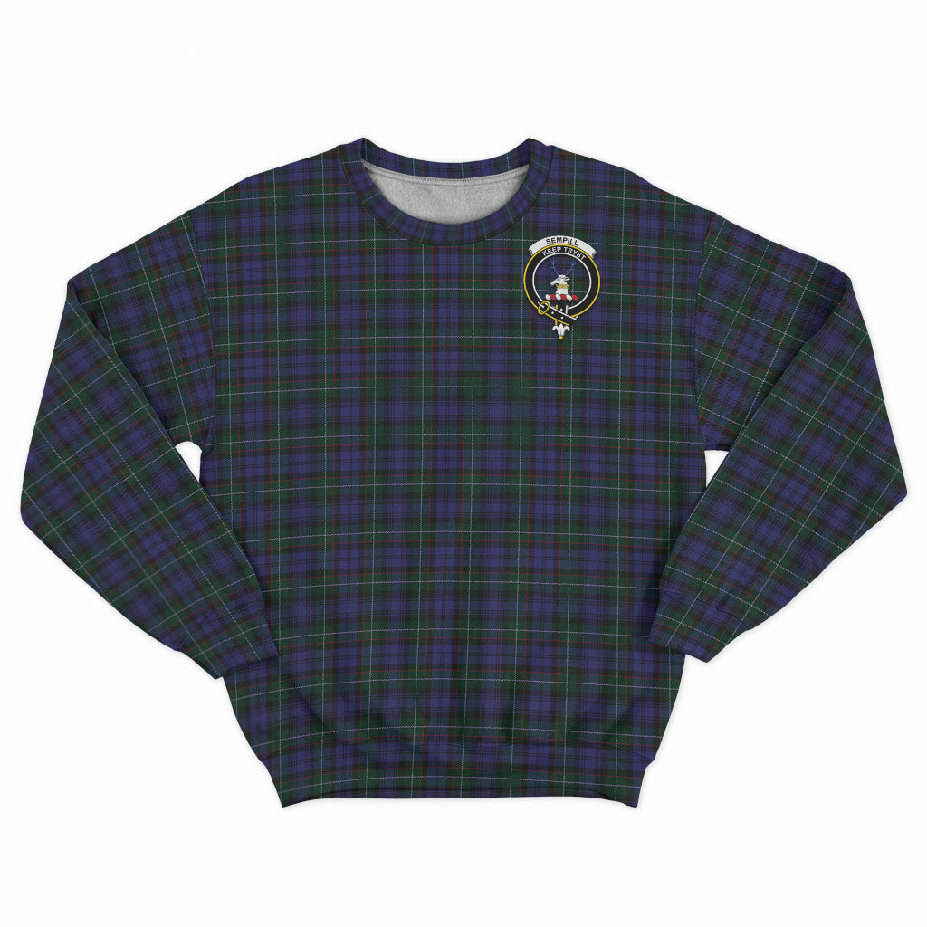 Sempill (Semple) Tartan Sweatshirt with Family Crest - Tartan Vibes Clothing