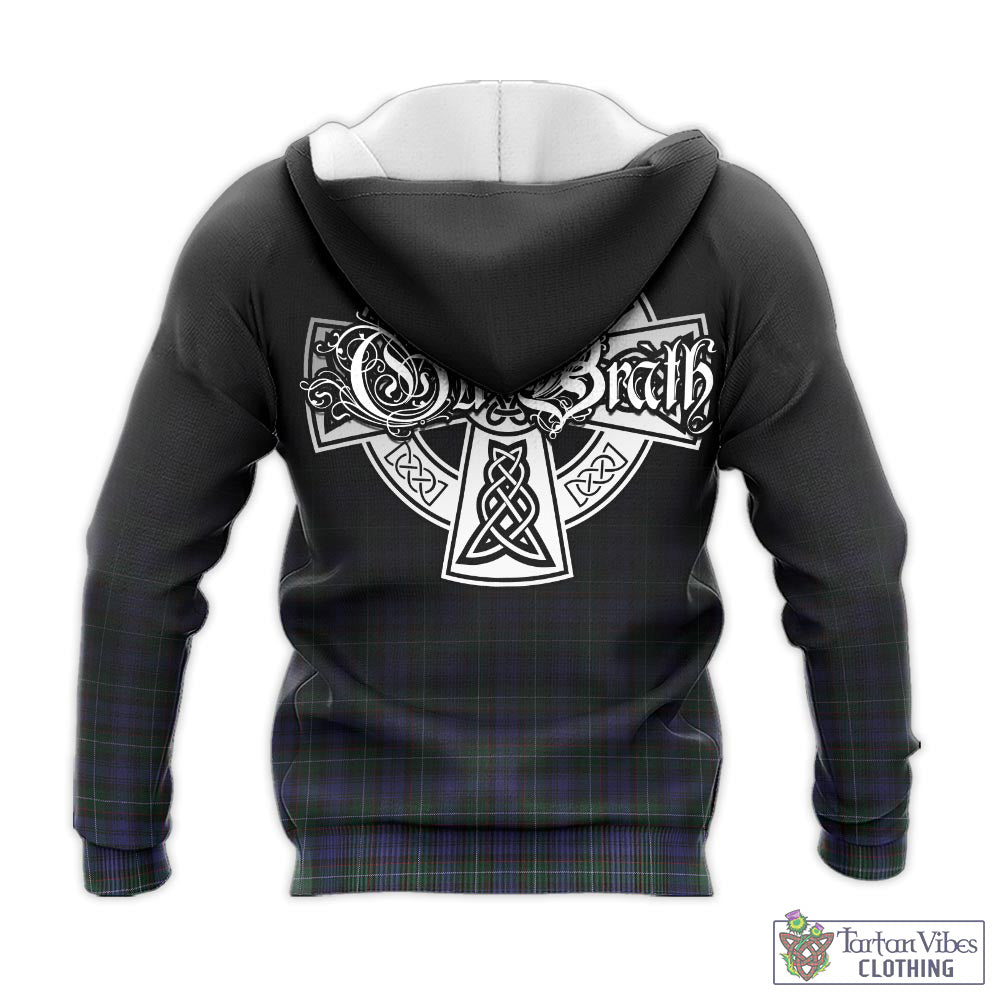 Tartan Vibes Clothing Sempill Tartan Knitted Hoodie Featuring Alba Gu Brath Family Crest Celtic Inspired