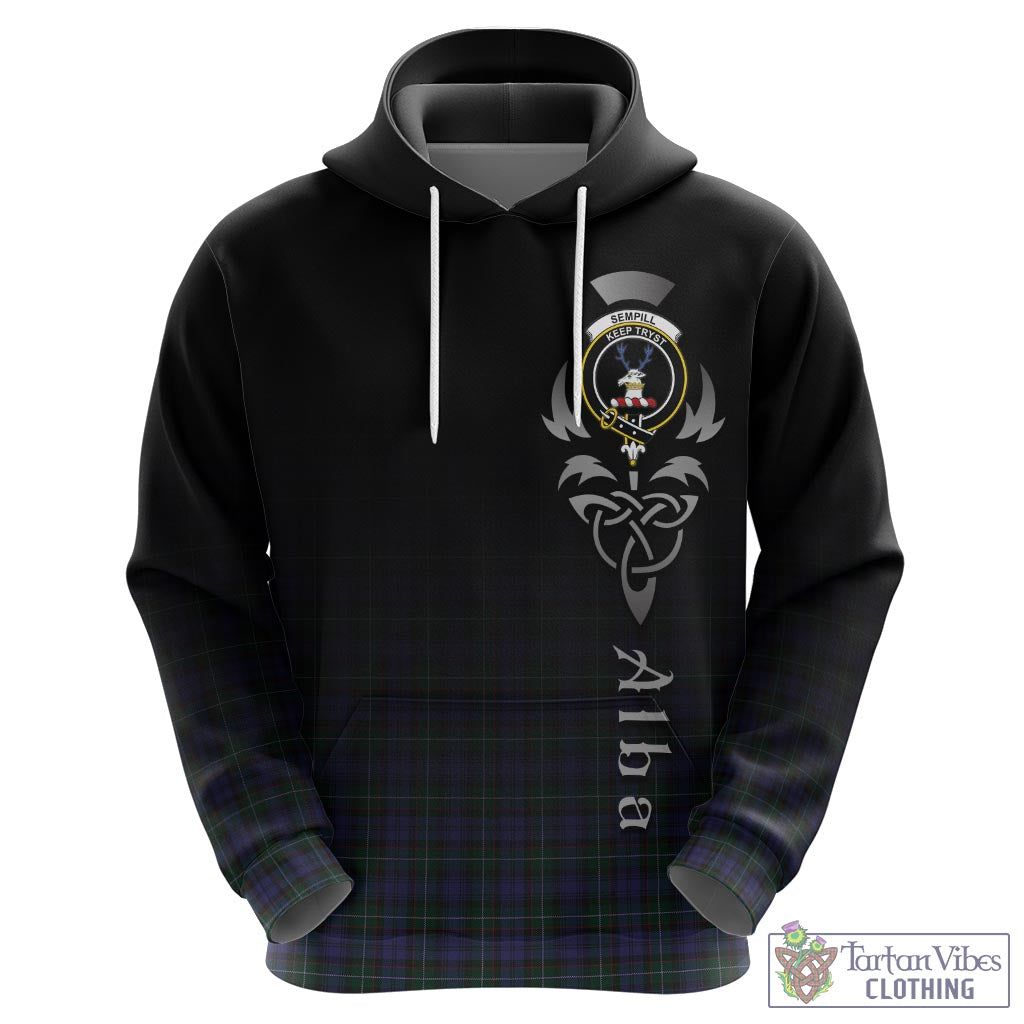 Tartan Vibes Clothing Sempill Tartan Hoodie Featuring Alba Gu Brath Family Crest Celtic Inspired