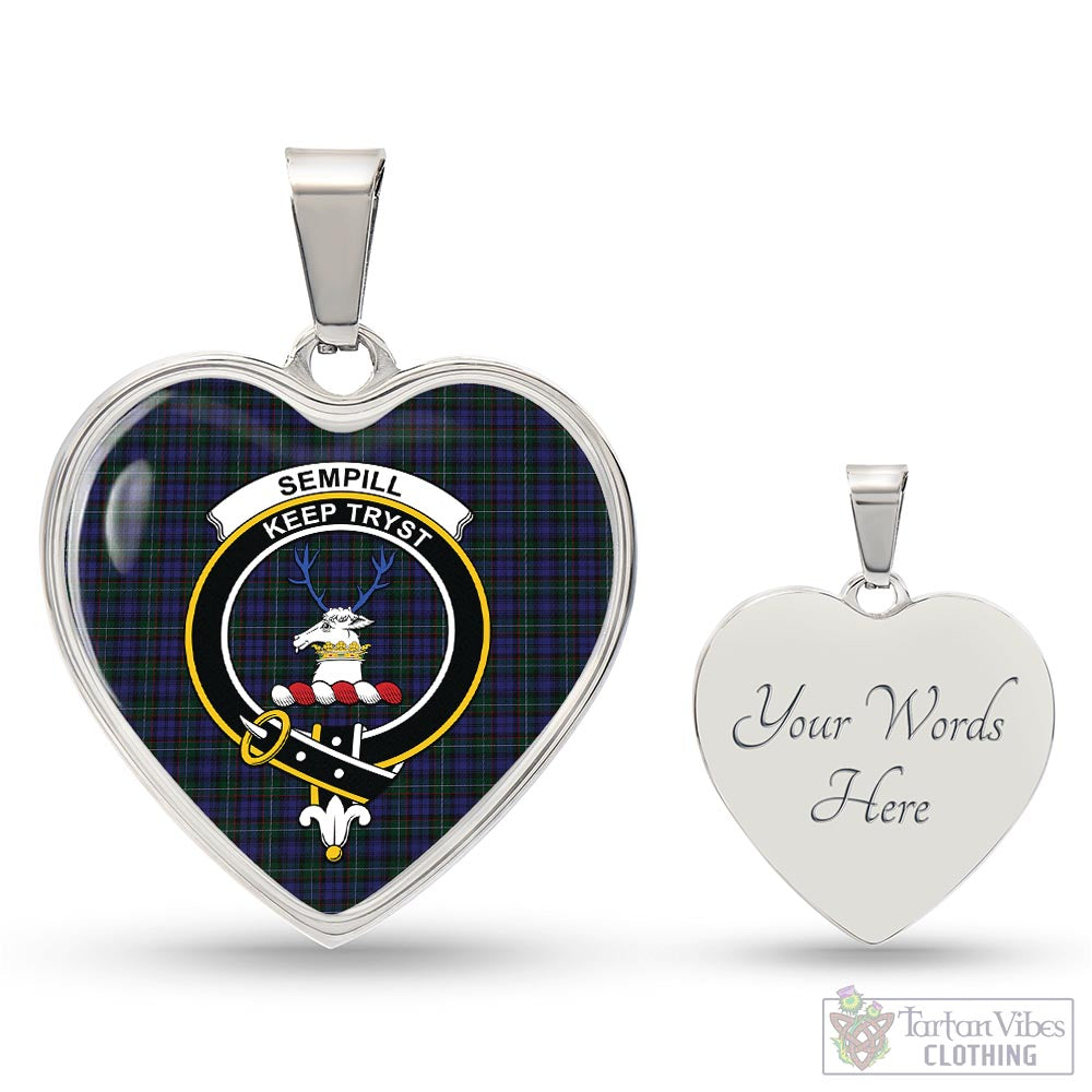 Tartan Vibes Clothing Sempill Tartan Heart Necklace with Family Crest