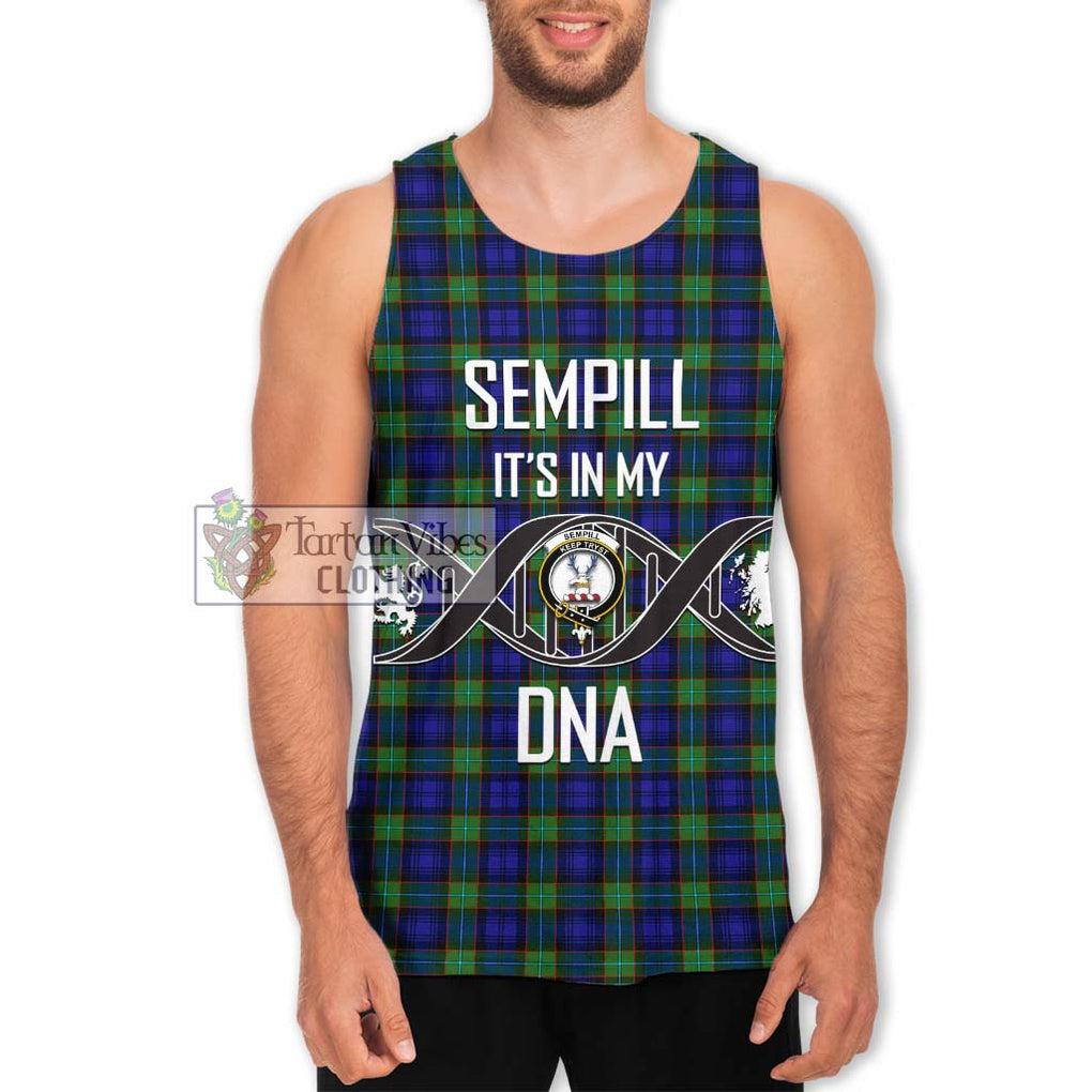 Sempill Modern Tartan Men's Tank Top with Family Crest DNA In Me Style Men - Tartanvibesclothing Shop