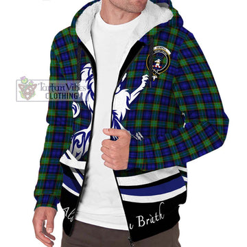 Sempill Modern Tartan Sherpa Hoodie with Alba Gu Brath Regal Lion Emblem