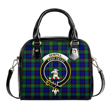 Sempill Modern Tartan Shoulder Handbags with Family Crest