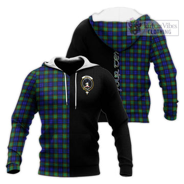 Sempill Modern Tartan Knitted Hoodie with Family Crest and Half Of Me Style