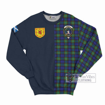 Sempill Modern Tartan Sweatshirt Alba with Scottish Lion Royal Arm Half Style