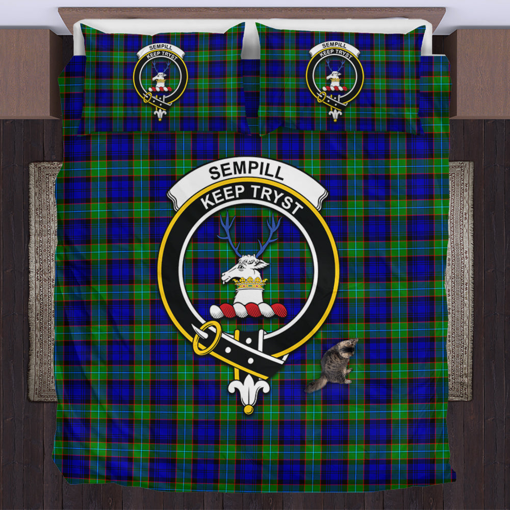 Sempill Modern Tartan Bedding Set with Family Crest US Bedding Set - Tartan Vibes Clothing