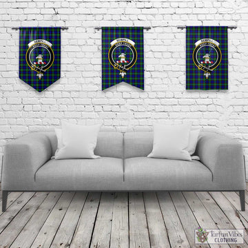 Sempill Modern Tartan Gonfalon, Tartan Banner with Family Crest