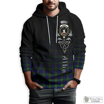 Sempill Modern Tartan Hoodie Featuring Alba Gu Brath Family Crest Celtic Inspired