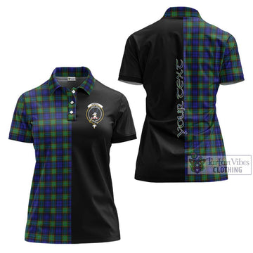 Sempill Modern Tartan Women's Polo Shirt with Family Crest and Half Of Me Style