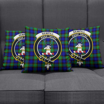 Sempill Modern Tartan Pillow Cover with Family Crest