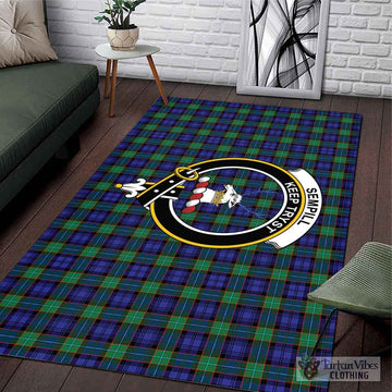 Sempill Modern Tartan Area Rug with Family Crest