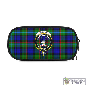 Sempill Modern Tartan Pen and Pencil Case with Family Crest