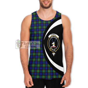 Sempill Modern Tartan Men's Tank Top with Family Crest Circle Style