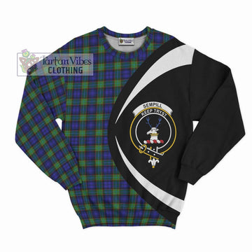 Sempill Modern Tartan Sweatshirt with Family Crest Circle Style