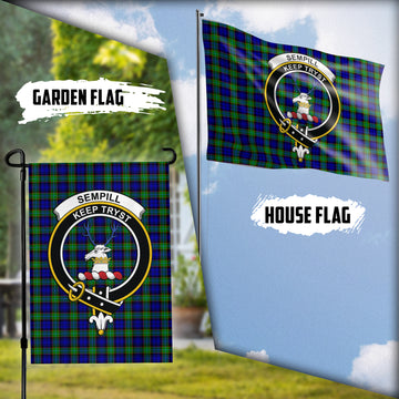 Sempill Modern Tartan Flag with Family Crest