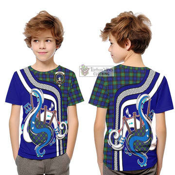 Sempill Modern Tartan Kid T-Shirt with Epic Bagpipe Style