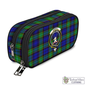 Sempill Modern Tartan Pen and Pencil Case with Family Crest