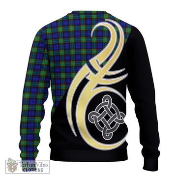 Sempill Modern Tartan Ugly Sweater with Family Crest and Celtic Symbol Style