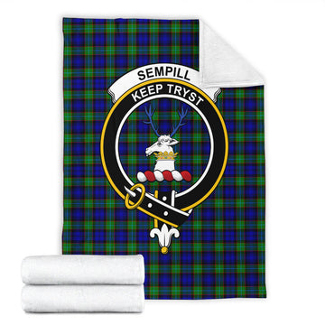 Sempill Modern Tartan Blanket with Family Crest